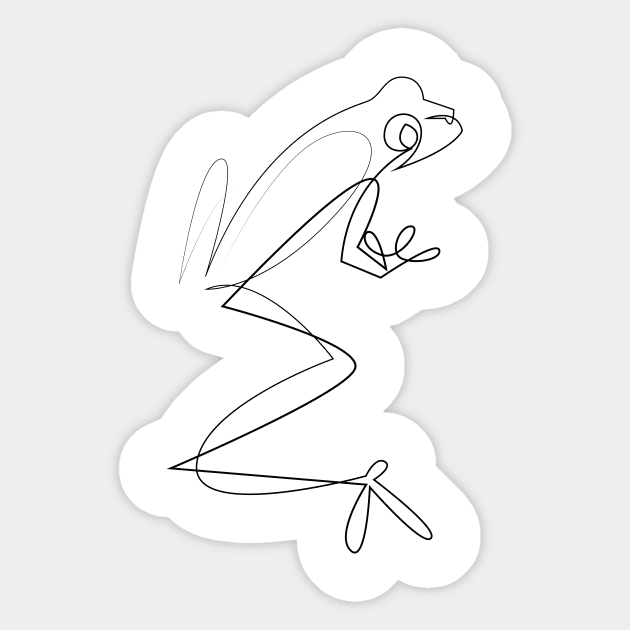 Arboreal - one line frog Sticker by addillum